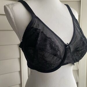 HSIA Enchante 40D Black  Unlined Non-padded Lace Underwire Bra